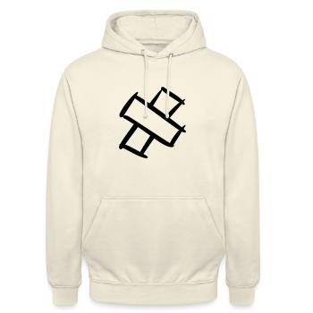 Pflasterkreuz. Pavement Cross. Wound plasters. - Unisex Hoodie - vanilla - Front - Alina (178cm) & Michal (187cm)