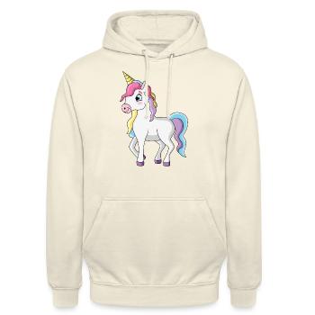 Einhorn - Unisex Hoodie - Vanille-Milchshake - Vorne - Alina (178cm) & Michal (187cm)
