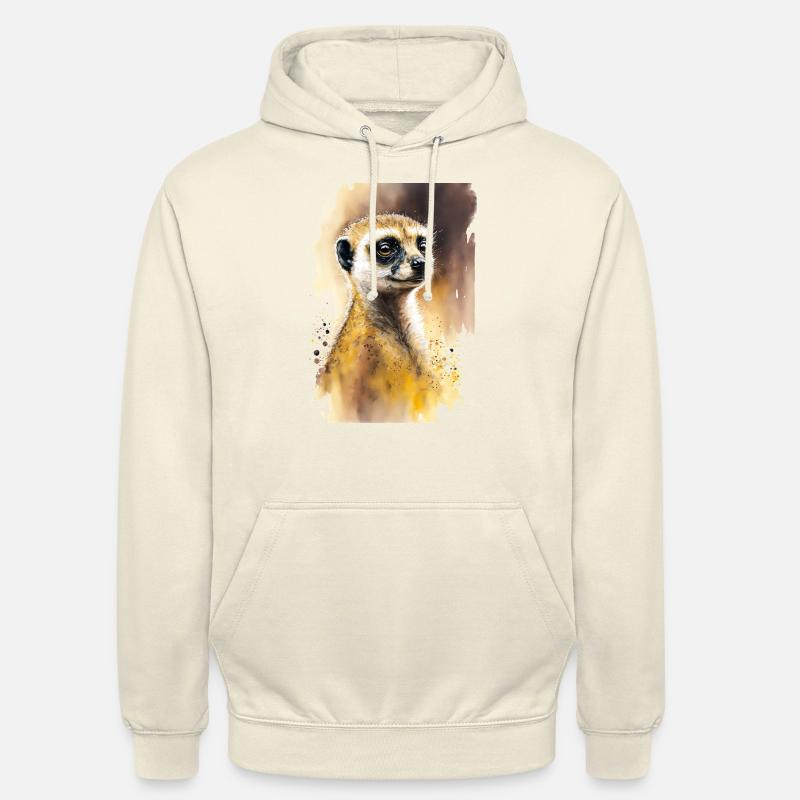 Aquarelles de suricates mignonnes - Sweat-shirt à capuche unisexe - vanille