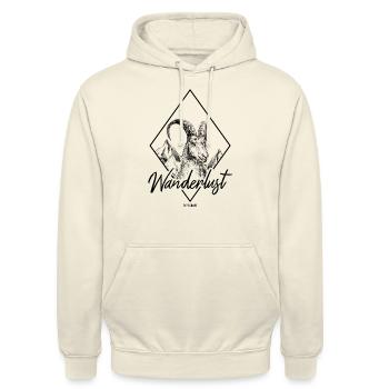 WANDERLUST - Unisex Hoodie - Vanille-Milchshake - Vorne - Alina (178cm) & Michal (187cm)