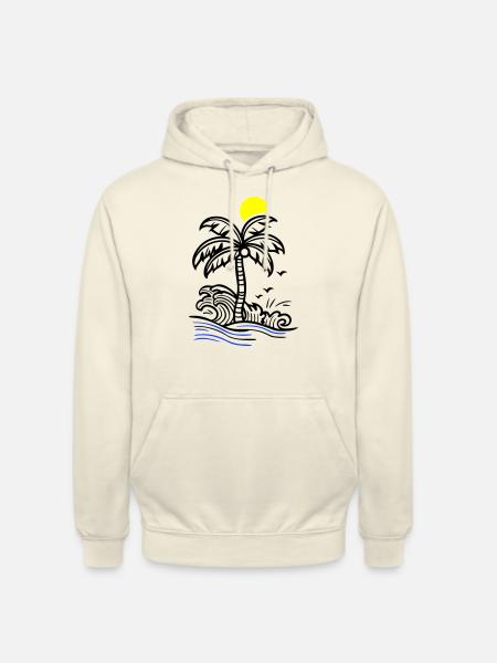 Palm Tree Holidays Beach Summer - Unisex Hoodie - vanilla