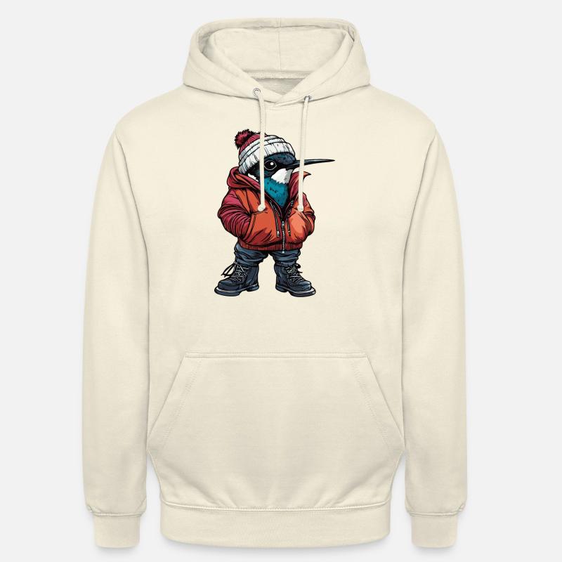 colibri oiseau mode hiver - Sweat-shirt à capuche unisexe - vanille