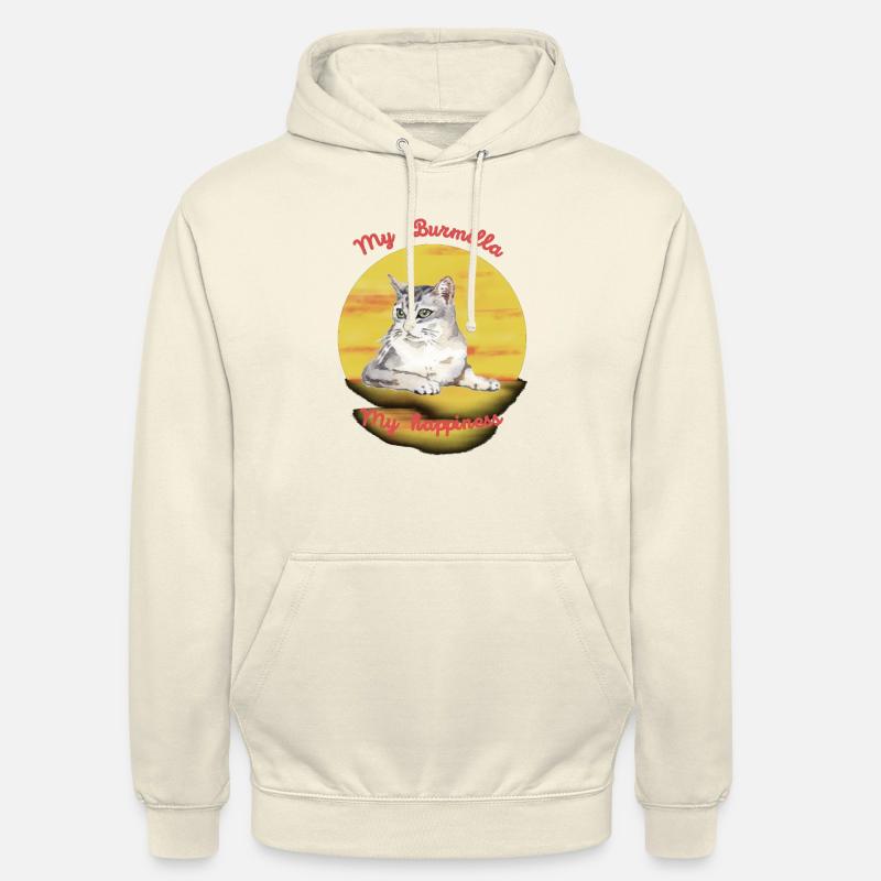Logo rétro avec un chat "Burmilla" - Sweat-shirt à capuche unisexe - vanille