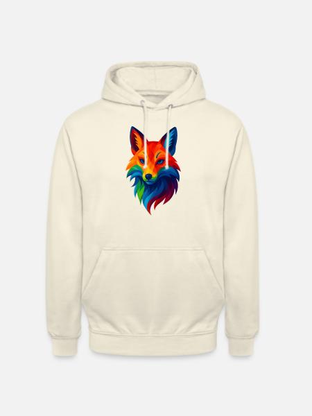 WPAP Stil Tiere - Kitsune Fuchsgeist - Unisex Hoodie - Vanille-Milchshake