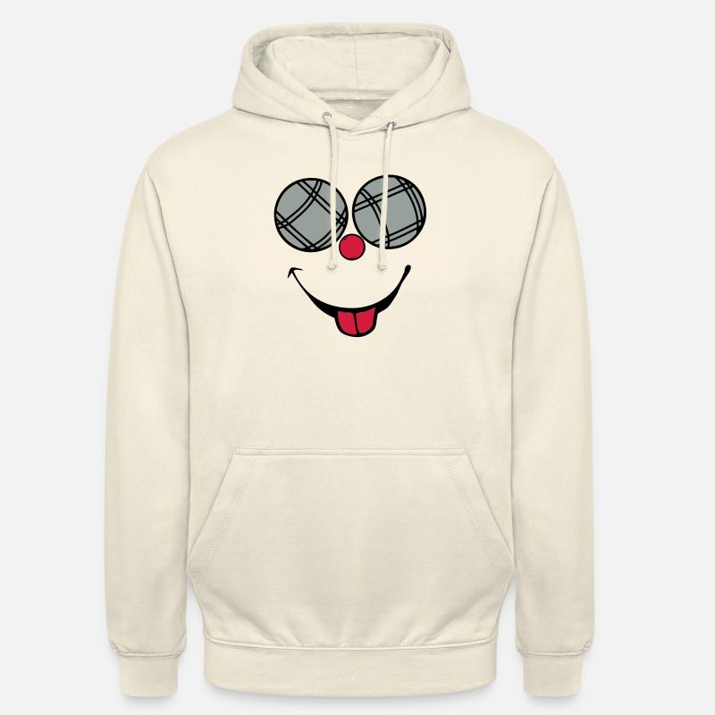 petanque boule smiley sourire langue2 - Sweat-shirt à capuche unisexe - vanille