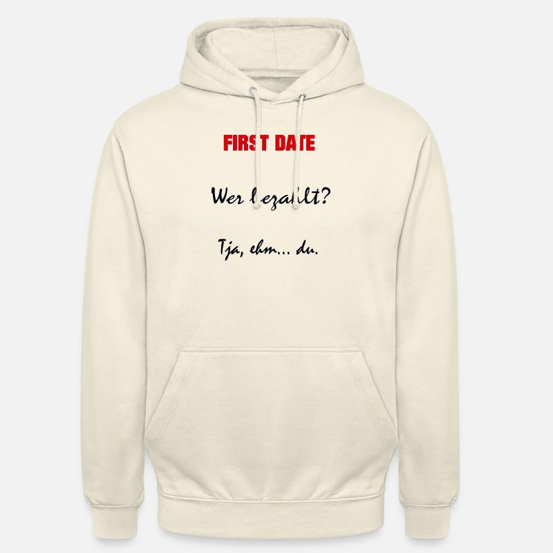First date - Sprüche - Geschenk - Unisex Hoodie - Vanille-Milchshake