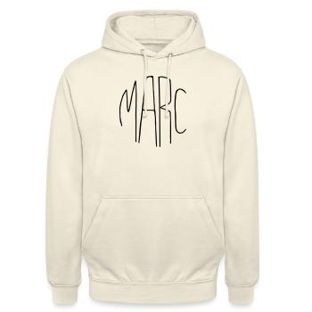 Marc - Unisex Hoodie - Vanille-Milchshake - Vorne - Alina (178cm) & Michal (187cm)