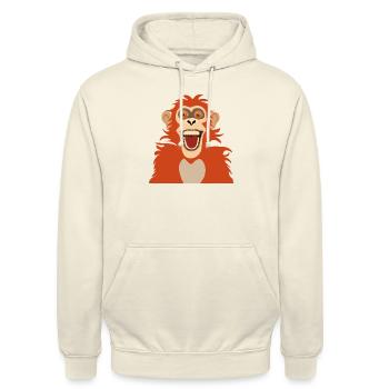 Banane gefunden, Krise vorbei! - Unisex Hoodie - Vanille-Milchshake - Vorne - Alina (178cm) & Michal (187cm)
