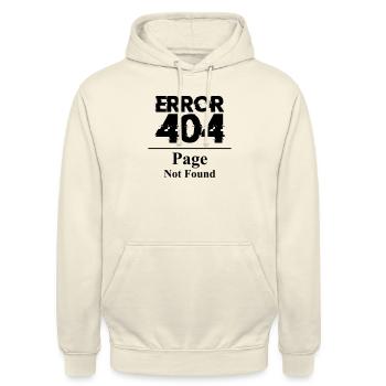 Erreur 404 Page introuvable indiquant un bug Internet de la page - Sweat-shirt à capuche unisexe - vanille - Devant - Alina (178cm) & Michal (187cm)