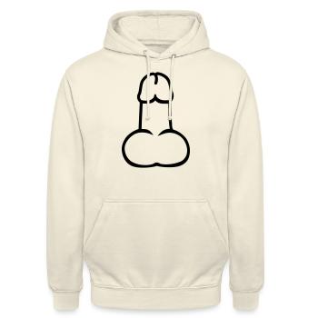 Penis - Unisex Hoodie - Vanille-Milchshake - Vorne - Alina (178cm) & Michal (187cm)