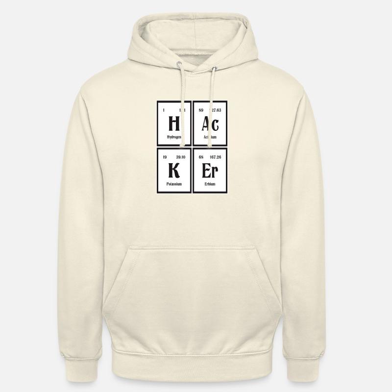 | hacker Tableau périodique des éléments - Sweat-shirt à capuche unisexe - vanille