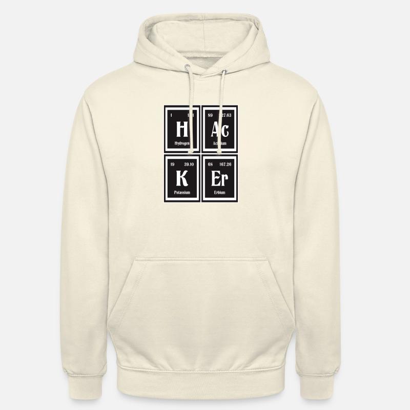 | hacker Tableau périodique des éléments - Sweat-shirt à capuche unisexe - vanille