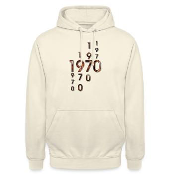 1970 Year - Unisex Hoodie - vanilla - Front - Alina (178cm) & Michal (187cm)