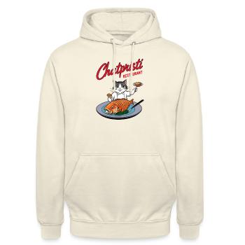Chatpristi Restaurant - Sweat-shirt à capuche unisexe - vanille - Devant - Alina (178cm) & Michal (187cm)