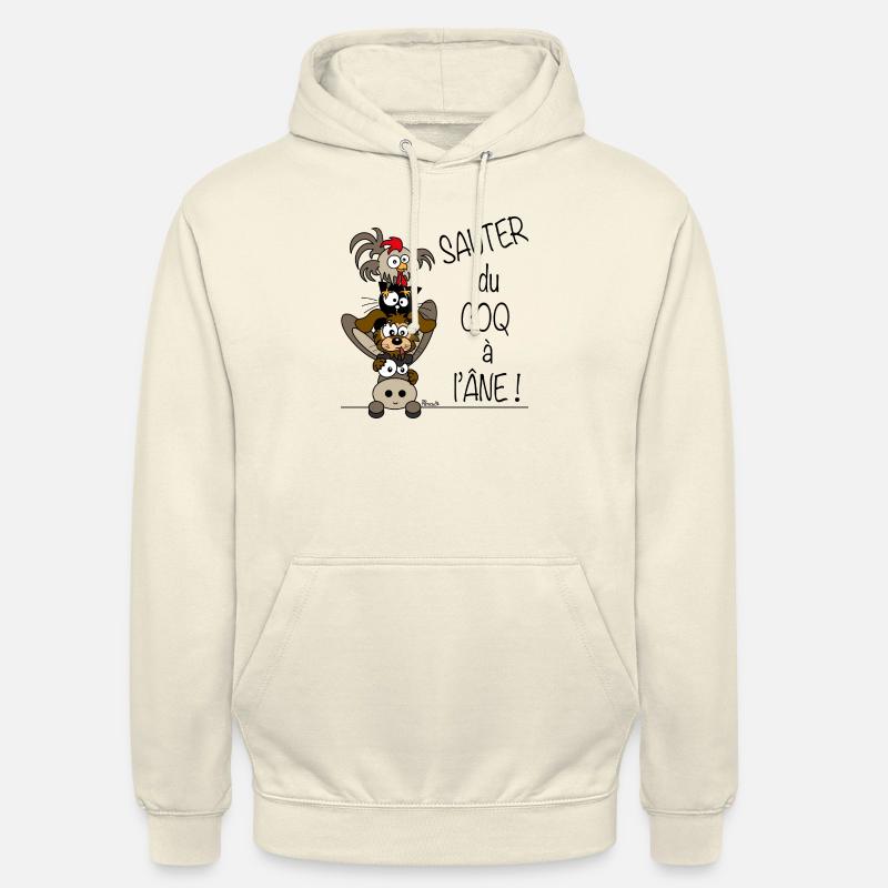Sauter du Coq à l'Âne - Sweat-shirt à capuche unisexe - vanille