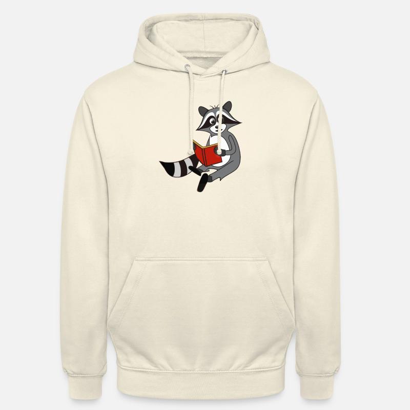 Waschbär liest Buch Geschenkidee - Unisex Hoodie - Vanille-Milchshake