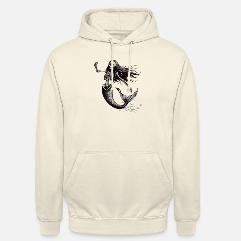 Sirène squelette - Noir/Blanc - Sweat-shirt à capuche unisexe - vanille