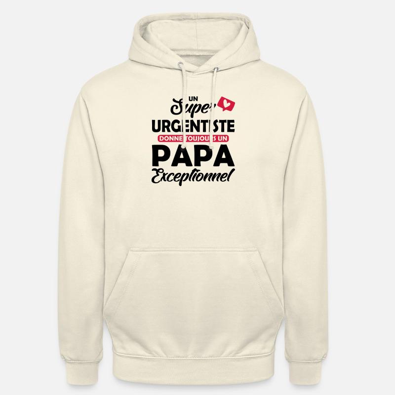papa et urgentiste / papa exceptionnel - Sweat-shirt à capuche unisexe - vanille