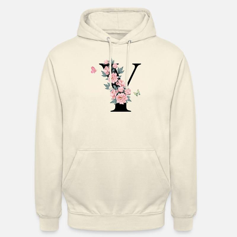 Lettre y fleurs rose - Sweat-shirt à capuche unisexe - vanille