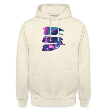 Neonzilla – Wenn Tokyo brennt - Unisex Hoodie - Vanille-Milchshake - Vorne - Alina (178cm) & Michal (187cm)