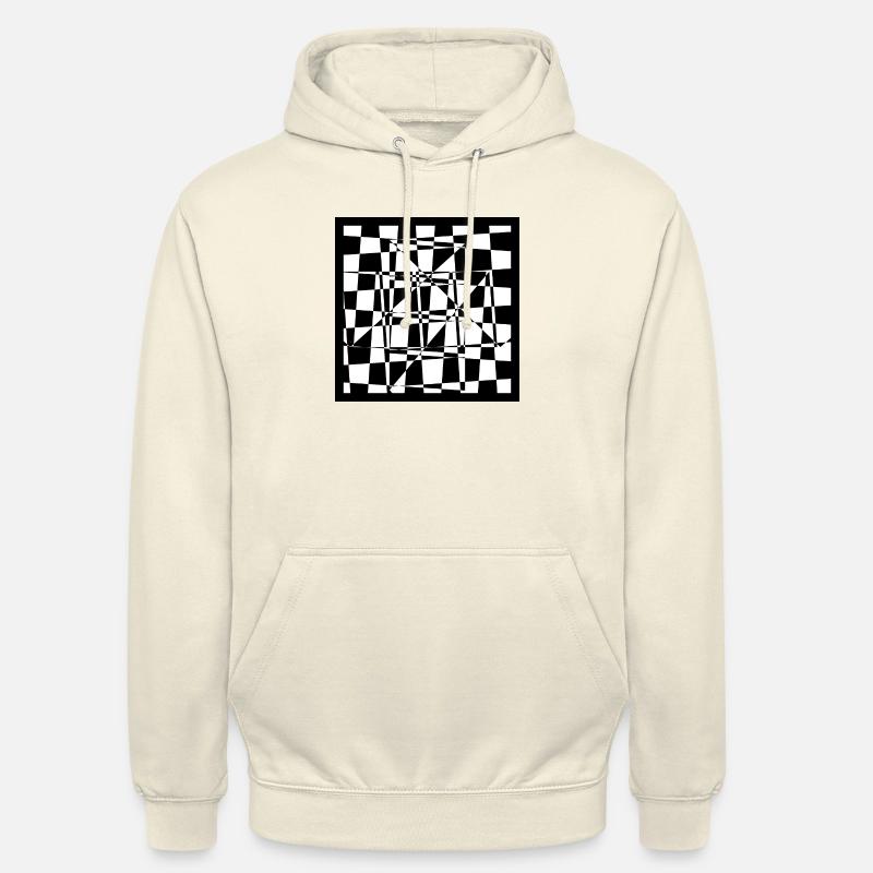 Chessboard modified, on white - Unisex Hoodie - vanilla