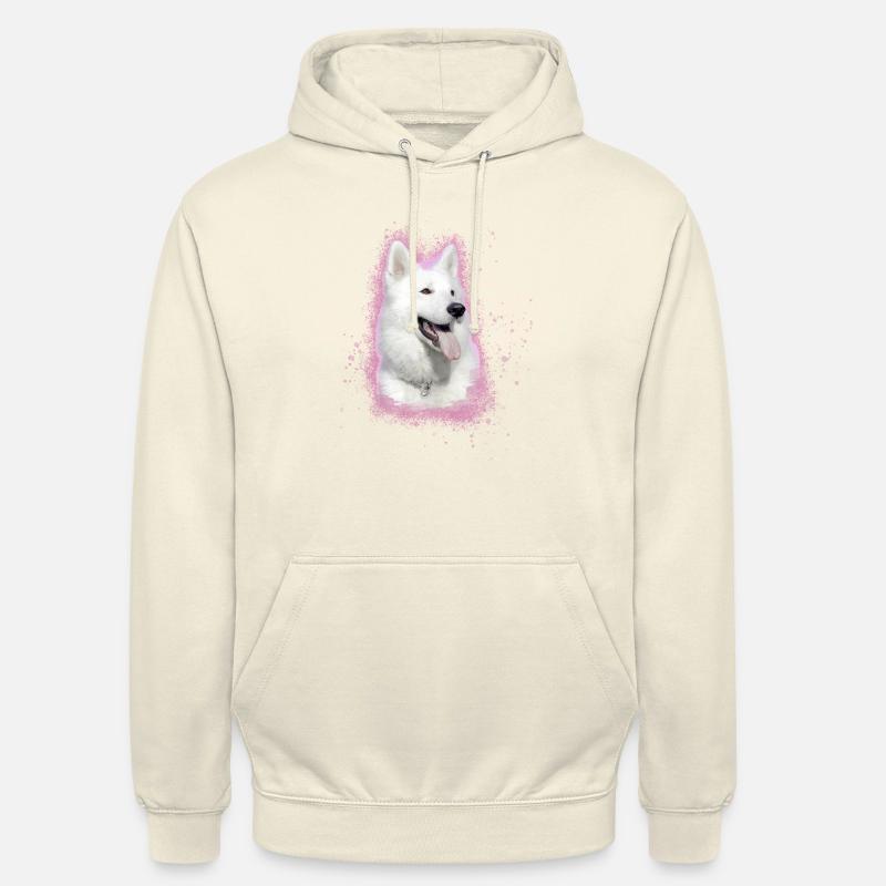 white shepherd,shepherd,dog,graffiti,pink - Unisex Hoodie - vanilla