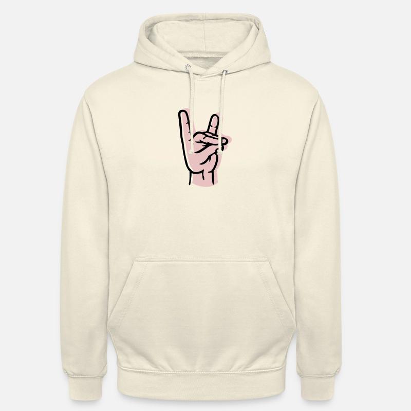 Main - renard - offset - Sweat-shirt à capuche unisexe - vanille