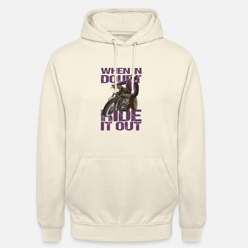 Skull Biker Gift Idea - Unisex Hoodie - vanilla