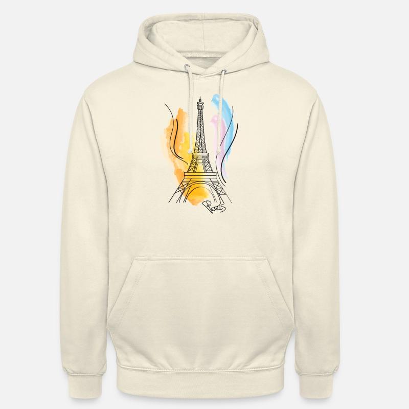 Dessin de tour Eiffel - Sweat-shirt à capuche unisexe - vanille