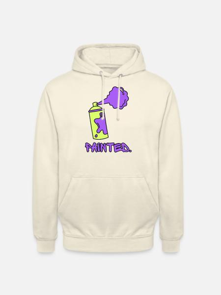 Peint - Vert/Violet - Sweat-shirt à capuche unisexe - vanille