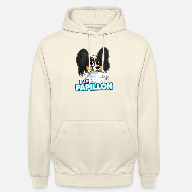 TEAM Papillon - Noir et Feu - Sweat-shirt à capuche unisexe - vanille