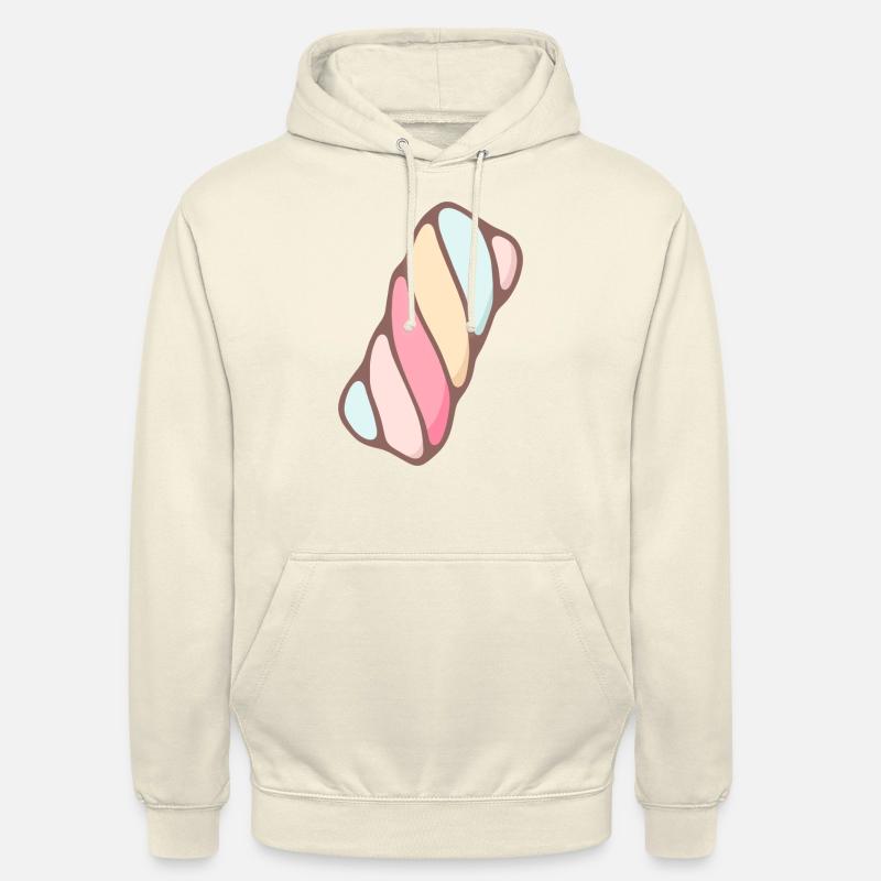 Guimauve multicolore - Sweat-shirt à capuche unisexe - vanille