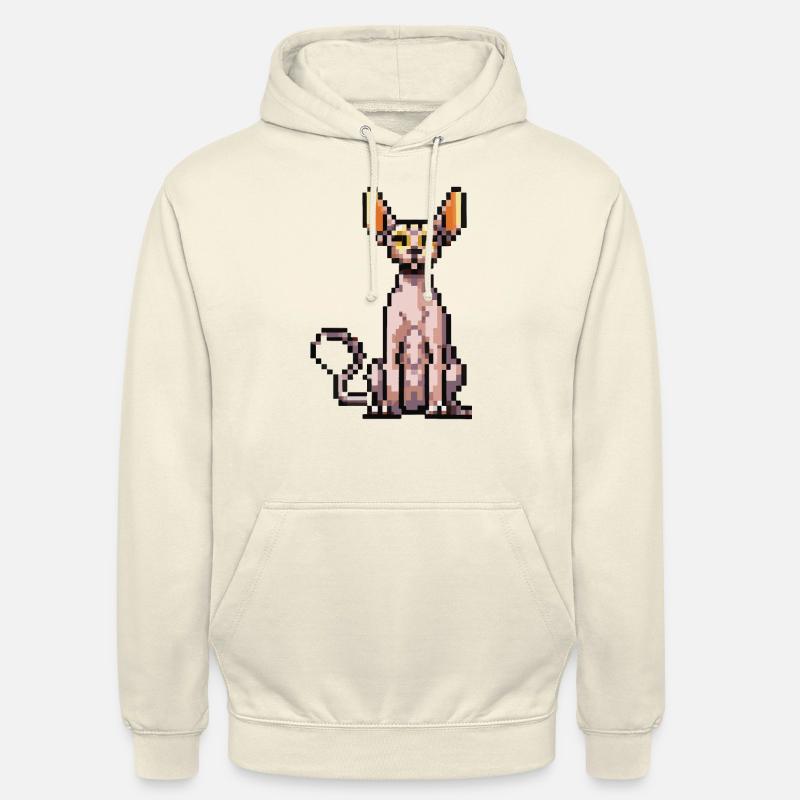 Katze Pixel Kunst Geschenkidee - Unisex Hoodie - Vanille-Milchshake