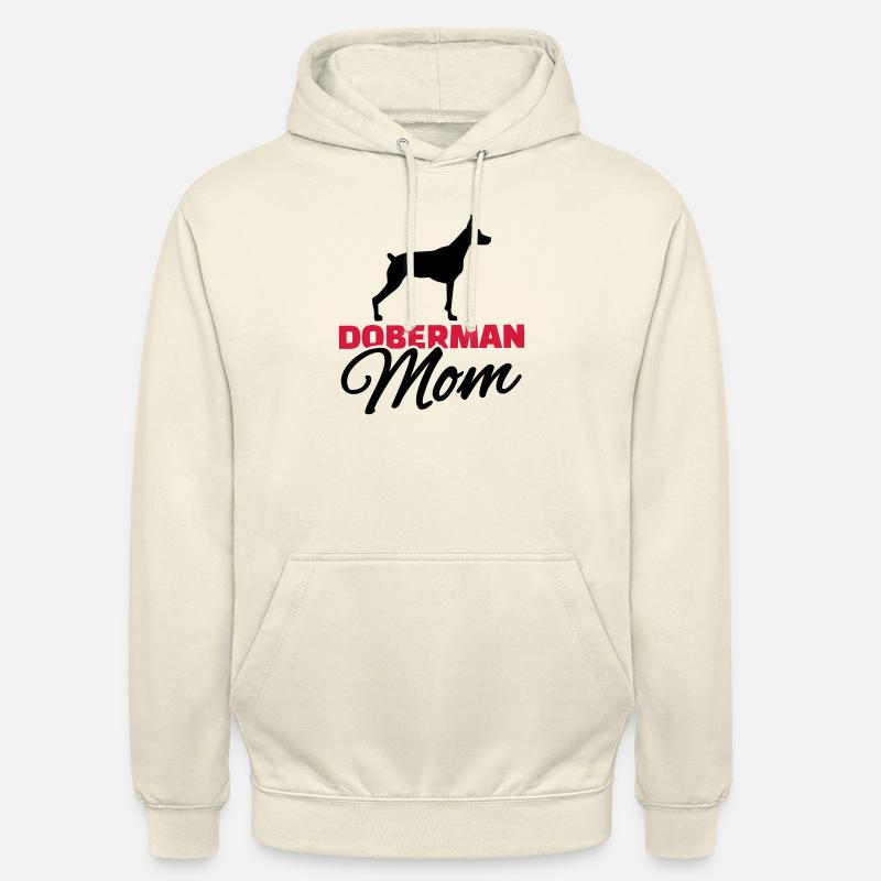 Doberman Mom - Sweat-shirt à capuche unisexe - vanille