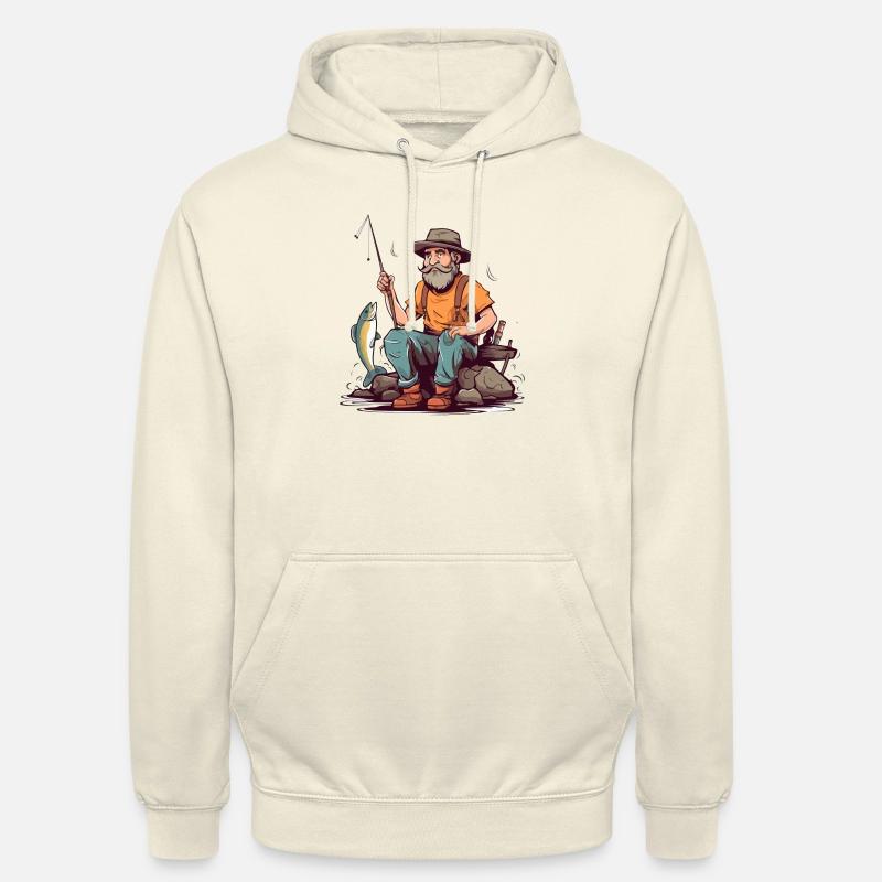 Papi pêche - Sweat-shirt à capuche unisexe - vanille