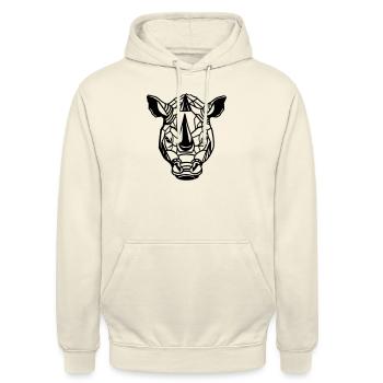 Illustration rhinoceros - Unisex Hoodie - vanilla - Front - Alina (178cm) & Michal (187cm)