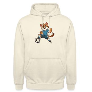 Cat Brat: footballer - Unisex Hoodie - vanilla - Front - Alina (178cm) & Michal (187cm)