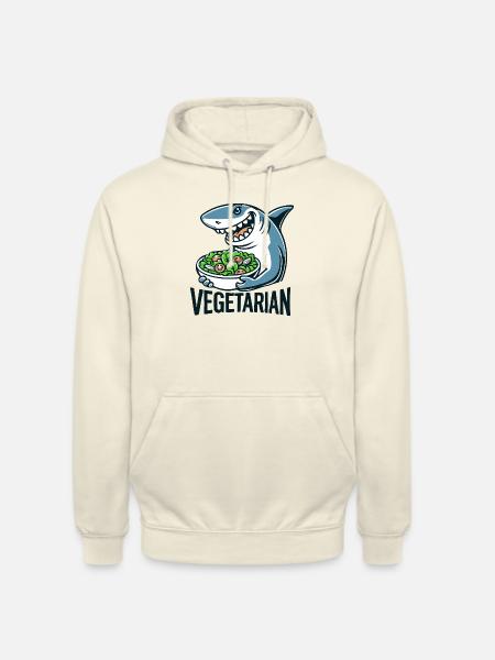 Vegetarian shark - Unisex Hoodie - vanilla