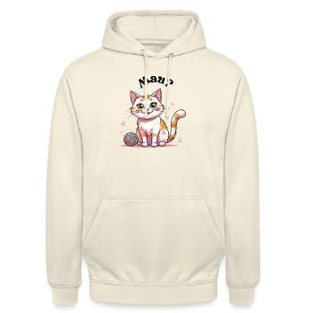 Mau? - Unisex Hoodie - Vanille-Milchshake - Vorne - Alina (178cm) & Michal (187cm)