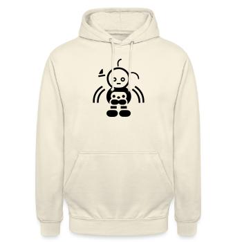 Kleiner Roboter - Unisex Hoodie - Vanille-Milchshake - Vorne - Alina (178cm) & Michal (187cm)