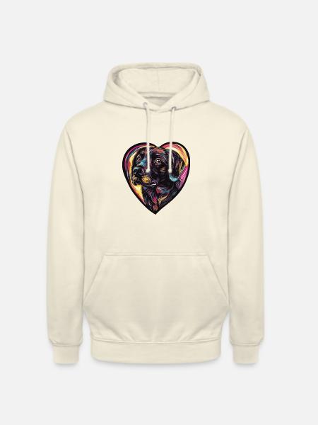 Labrador Dog Heart Love - Unisex Hoodie - vanilla
