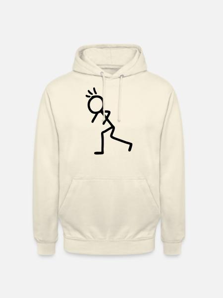Stick figure - run - Unisex Hoodie - vanilla