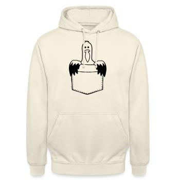 Hemdtasche Möwe Unterwegs mitnehmen - Unisex Hoodie - Vanille-Milchshake - Vorne - Alina (178cm) & Michal (187cm)