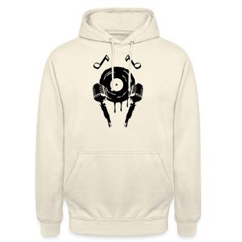 mic music symbol - Unisex Hoodie - Vanille-Milchshake - Vorne - Alina (178cm) & Michal (187cm)
