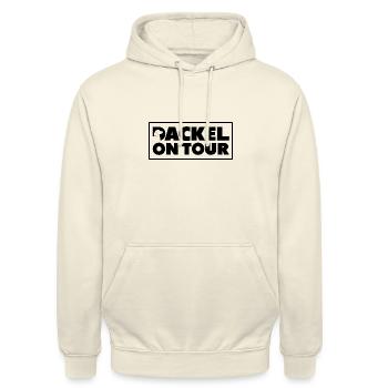 Dackel on tour - Unisex Hoodie - Vanille-Milchshake - Vorne - Alina (178cm) & Michal (187cm)