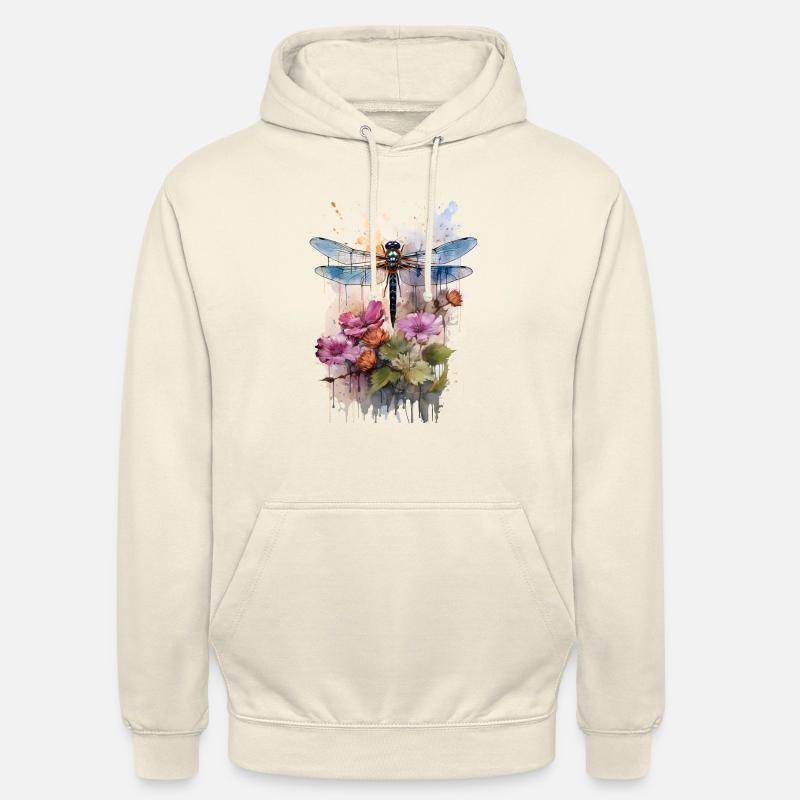 Libellule comme aquarelle - Sweat-shirt à capuche unisexe - vanille