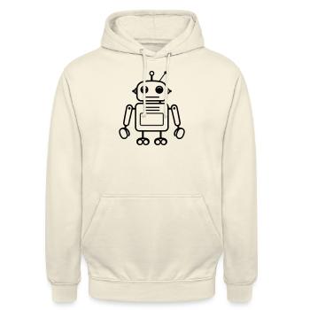 Roboter - Unisex Hoodie - Vanille-Milchshake - Vorne - Alina (178cm) & Michal (187cm)
