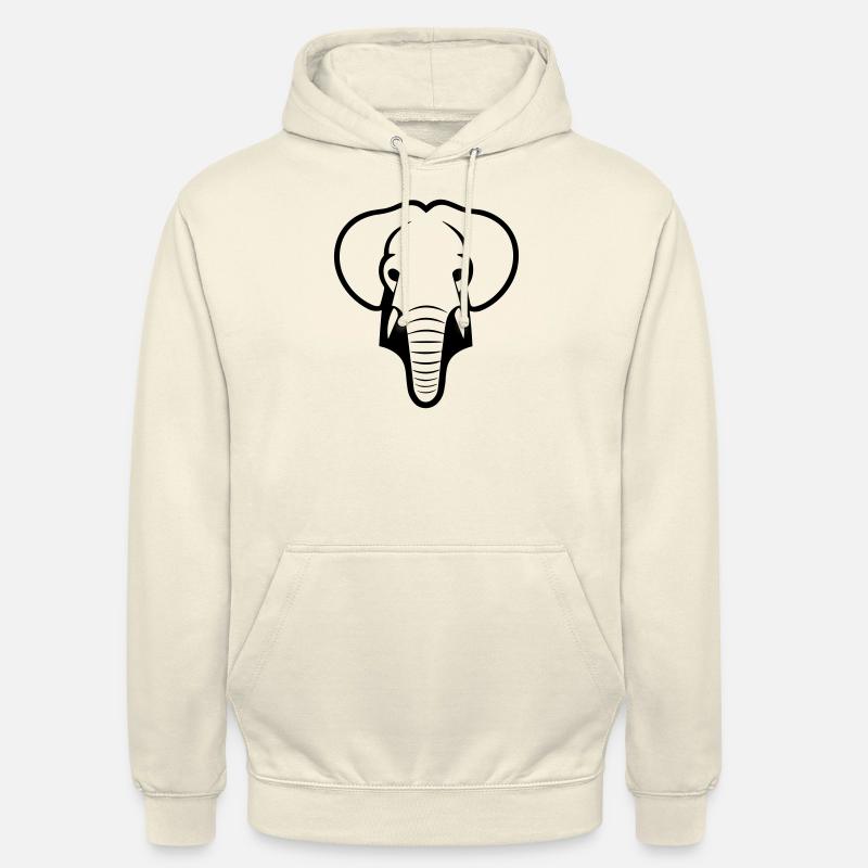 éléphant - Sweat-shirt à capuche unisexe - vanille