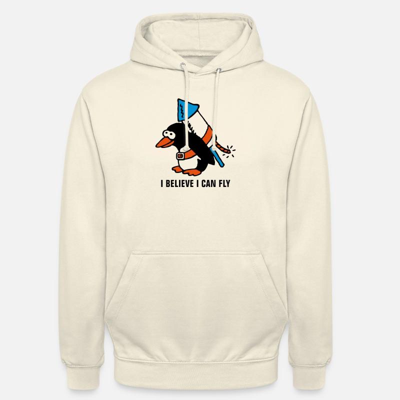 rocket_pinguin_white_b_3c - Sweat-shirt à capuche unisexe - vanille