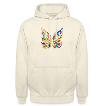 Schmetterling - Free your mind by Inart - Unisex Hoodie - Vanille-Milchshake - Vorne - Alina (178cm) & Michal (187cm)